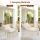 Macrame swing chair hammock with two hanging methods, featuring removable cushions and a chic bohemian style.