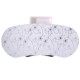 Foldable portable manicure table with floral design, spacious desktop, and comfy wrist cushions for nail beauticians.