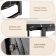Close-up of the adjustable foot pads and heavy-duty metal frame of the black marble coffee table for stable support.