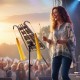 Marching Glockenspiel with 29 aluminum keys, adjustable height, and vibrant sound, ideal for outdoor performances.
