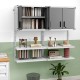 Metal wall cabinet with lock, featuring 3 adjustable shelves and a rustproof finish, ideal for organized storage.