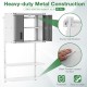Metal wall cabinet with lock and 3 adjustable shelves, featuring a rustproof surface and sturdy wall bracket for.