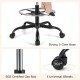 Close-up of the strong 5-claw base and 360-degree wheels of the black mesh drafting chair for office use.
