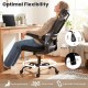 Mesh office chair with adjustable lumbar support, flip-up armrests, and reclining backrest for ergonomic comfort.
