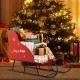 Metal Christmas Santa sleigh basket filled with gifts, featuring a festive design, perfect for holiday storage and.