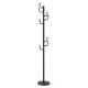Tall metal coat rack stand with 8 sturdy hooks and stable round base, ideal for entryway or hallway organization.