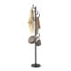 Metal coat rack stand with 8 sturdy hooks and a stable round base, ideal for entryway or hallway organization.
