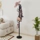 Metal coat rack stand with 8 sturdy hooks and a stable round base, ideal for hallway or entryway organization.