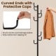 Metal coat rack stand with 8 sturdy hooks, featuring curved ends for delicate clothing protection and a stable base.