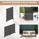 Freestanding black metal privacy screen, 72 x 48 inches, with H-shaped legs for stability, ideal for indoor and outdoor.