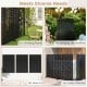 Freestanding black metal privacy screen, 72 x 48 inches, ideal for climbing plants and outdoor decoration solutions.