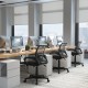 Mid-back mesh office chair in black with lumbar support, designed for ergonomic comfort in modern office settings.