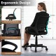 Mid-back mesh office chair with lumbar support, contoured backrest, and curved armrests for ergonomic comfort.