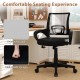 Mid-back mesh office chair with ergonomic lumbar support, breathable fabric, and sponge seat for comfort in home or.