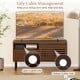 Mid Century fluted TV stand with open compartment and cable management, designed for 40-inch TVs in walnut finish.