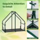 Mini greenhouse with sturdy metal frame, waterproof bottom mat, and convenient straps for easy access and installation.