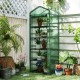 Portable green mini greenhouse with 5 tier shelves, ideal for balcony gardening and protecting plants from harsh.
