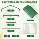 Mini greenhouse components including metal frame, PE cover, and wire shelves for easy setup and plant organization.
