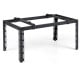 Black adjustable ground stand for mini split AC units, featuring a high-strength metal frame and easy assembly for.