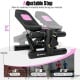 Mini stepper with adjustable height, resistance bands, and anti-slip pedals for effective home workouts.