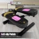 Mini stepper with anti-slip pedals and raised edges for stability, featuring resistance bands for full-body workouts at.