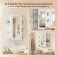 Mirrored bathroom medicine cabinet in white features adjustable shelves and a sleek design for versatile storage solutions.