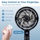 Misting pedestal fan with 8 speeds, 90° auto oscillation, and LED display for enhanced summer comfort.