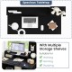 Modern black computer desk with spacious tabletop and multiple storage shelves, ideal for working, gaming, or studying.