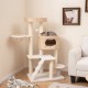 Modern cat tree featuring a spacious perch, cattail fluff condo, and scratching posts for indoor cats' comfort and play.