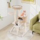 Modern cat tree with spacious perch and condo, featuring natural cattail fluff and sisal scratching posts for indoor.