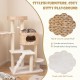Modern cat tree featuring a spacious perch and hand-woven cattail fluff condo for indoor cats' comfort and play.