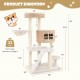 Dimensions of the Modern Cat Tree featuring a spacious perch, condo, and scratching posts for indoor cats.