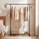 Mobile garment rack with extendable rods, featuring a sturdy metal frame and wheels for easy mobility in any room.