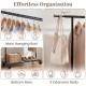Mobile garment rack with extendable rods, heavy-duty metal frame, and wheels for easy organization in any room.
