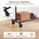 Mobile garment rack with 360° swivel casters for easy mobility, featuring a heavy-duty metal frame and extendable rods.