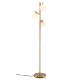 Modern 3-globe floor lamp with a sleek gold finish, providing warm lighting for stylish bedroom decor.