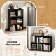 Modern 6-cube bookcase in black, shown in vertical and horizontal placements, ideal for living rooms and bedrooms.