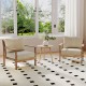 Modern accent chairs with solid rubber wood armrests and removable cushions, perfect for living room or study use.