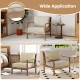 Modern accent chair with solid rubber wood armrests and thick cushion, perfect for living room or study use.