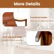 Curved armrests and anti-slip foot pads of the brown faux leather accent chair enhance comfort and stability for.