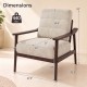 Modern accent chair with rubber wood armrests, featuring a large seat and ergonomic design for comfort in living rooms.