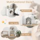 Modern cat litter box enclosure in white, serving as a nightstand, cat house, and toilet for small to large cats.
