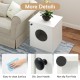 Modern cat litter box enclosure in white with chic door handle and non-slip foot pads, ideal for stylish pet spaces.