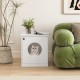 Modern cat litter box enclosure in white, featuring a circular opening for easy access, ideal for small to large cats.