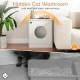 Modern cat litter box enclosure in white, designed for small to large cats, offering privacy and reducing odor.