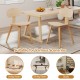 Modern dining chair set of 2 with natural rubber wood veneer, featuring ergonomic backrests for comfort in dining rooms.