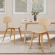 Natural wood dining chairs set of 4 with ergonomic backrest, perfect for kitchens and dining rooms.