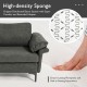 Gray modern fabric loveseat sofa showcasing high-density sponge and original spring system for lasting comfort and.