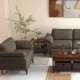 Modern fabric sofa and accent chair with side tables, featuring durable metal frames and a stylish design for living.