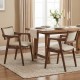 Modern fabric upholstered rubber wood dining chairs set of 2 with arms in beige, perfect for dining rooms or kitchens.